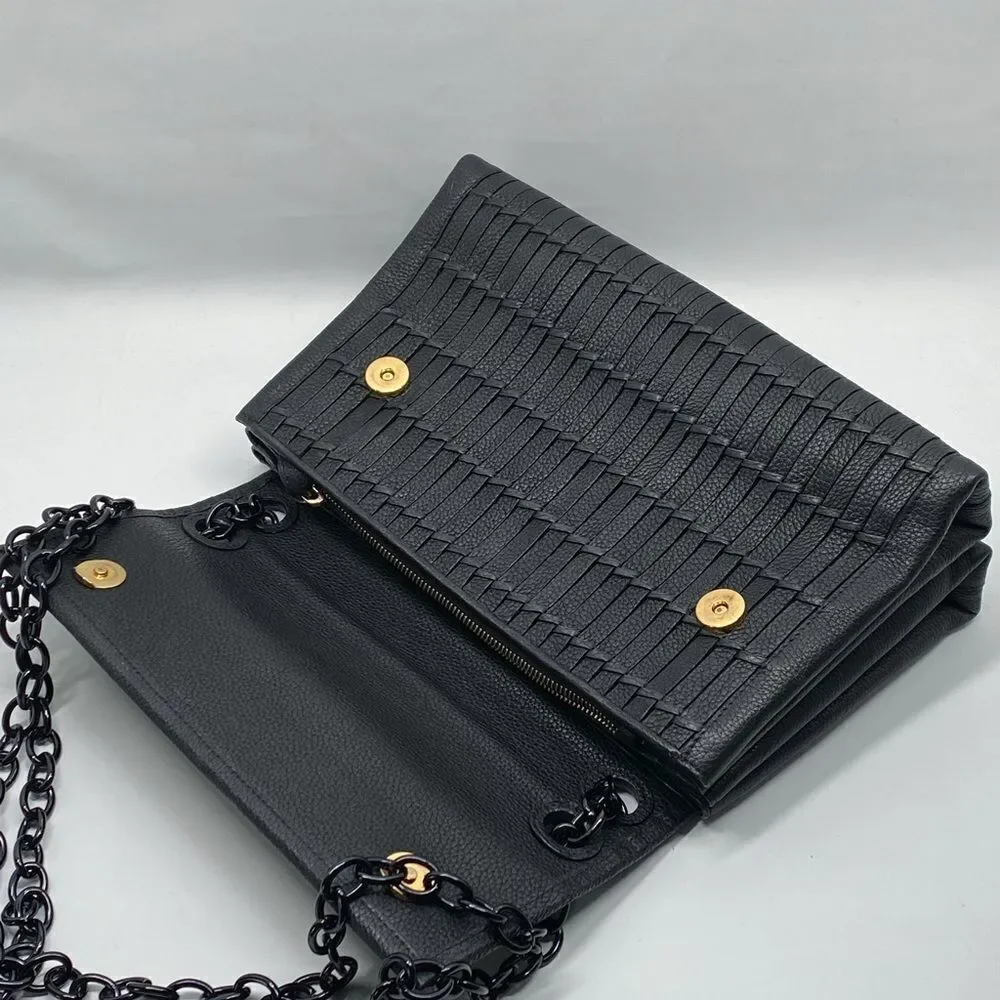 Nancy Gonzalez Madison Woven Leather Shoulder Bag